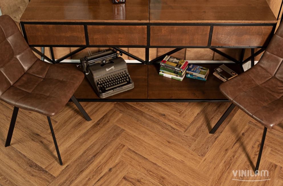 Ламинат Vinilam Parquet Herringbone Glue Де Вилль