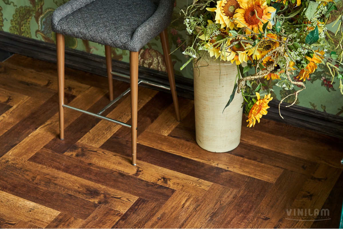 Ламинат Vinilam Parquet Herringbone Парижский