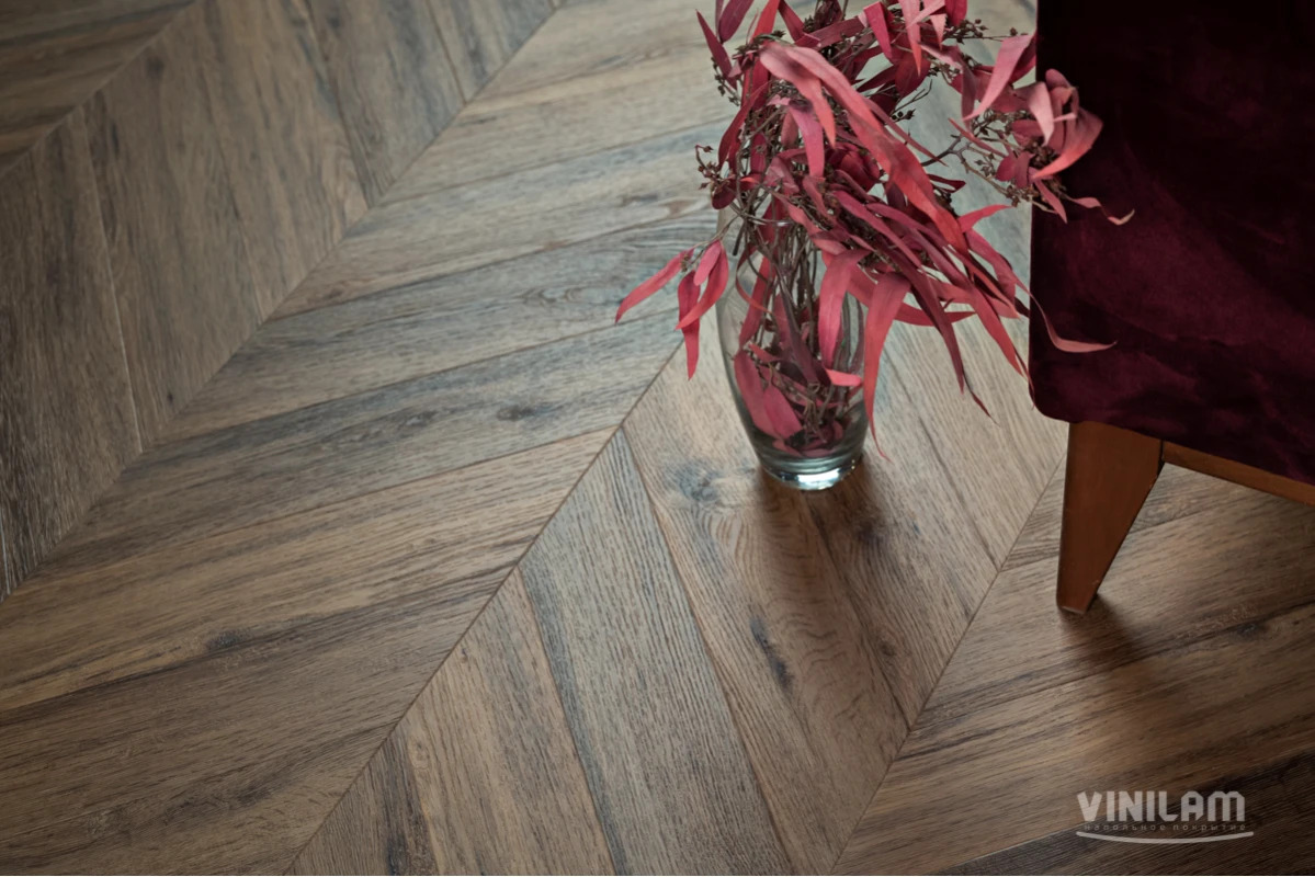 Ламинат Vinilam Parquet Chevron Glue Лувр