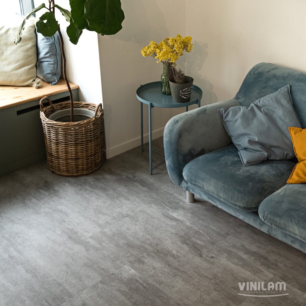 Ламинат Vinilam Ceramo Stone Цемент Светлый