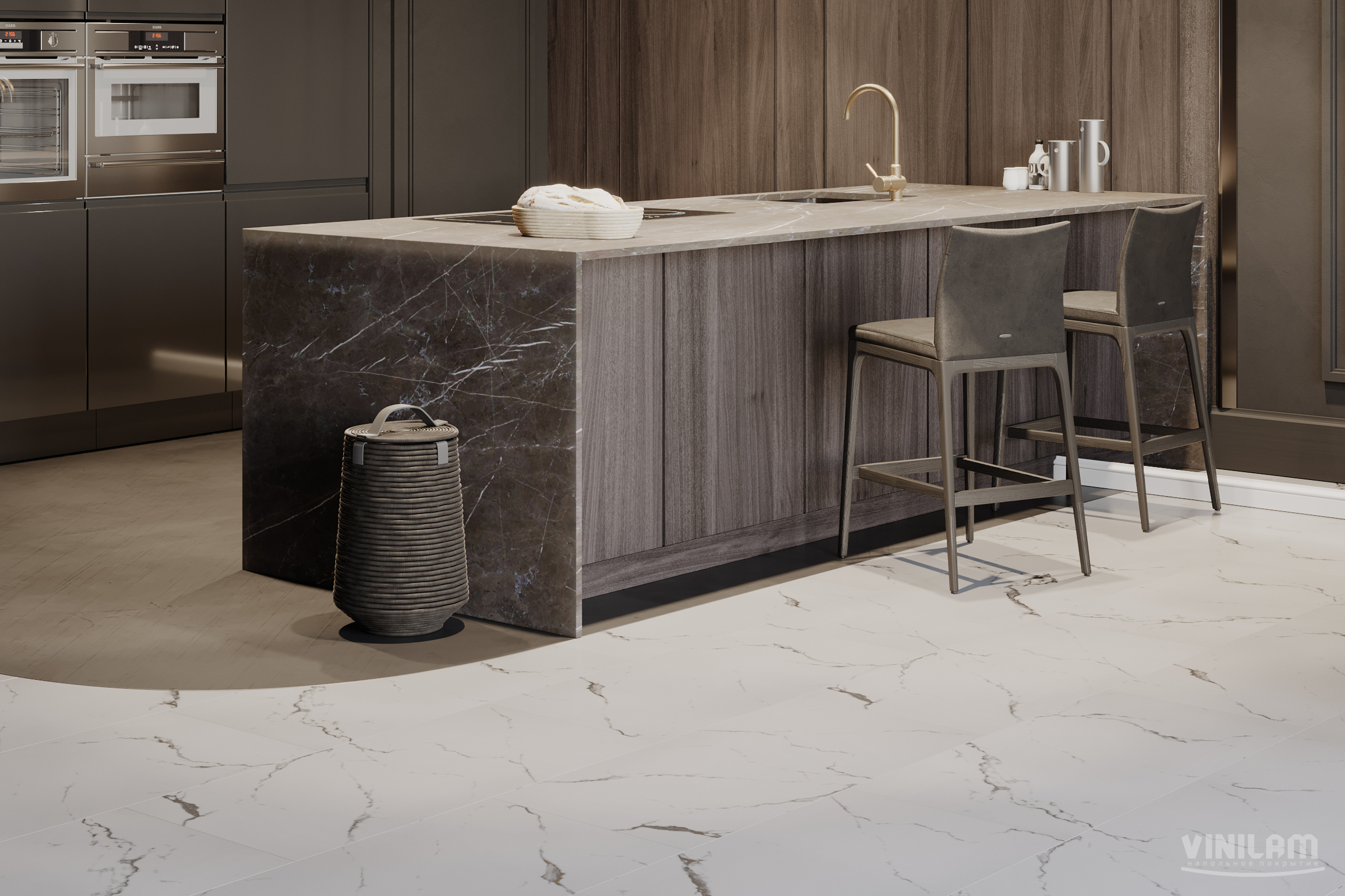 Ламинат Vinilam Ceramo Stone Итальянский Мрамор