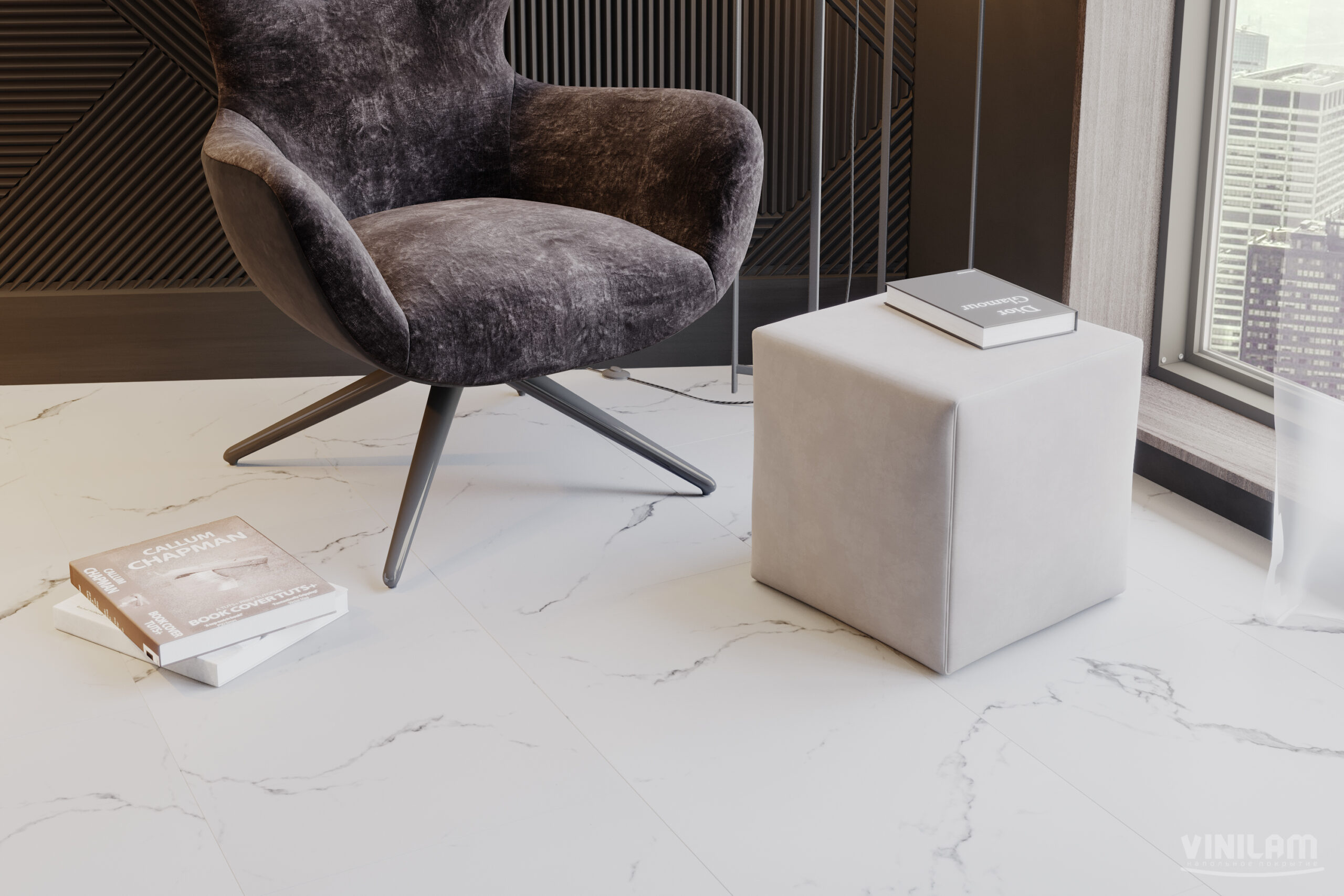 Ламинат Vinilam Ceramo Stone Итальянский Мрамор